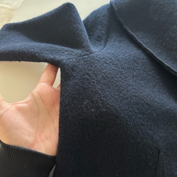 Anthropologie Angel of the North Woman M Soft Lightweight Wool Coat Navy Blue - Picture 6 of 9